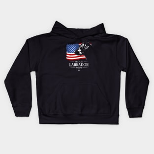 Proud patriotic Labrador Mom American Flag dog Kids Hoodie